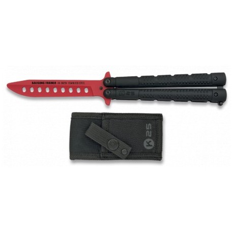 Nož motýlik "K25" 36251 - červeno/čierny