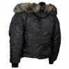 BOMBERA MFH US Polar jacket N2B 03702A, nylonová s kožušinou - čierna